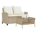 vidaXL Loungesofa 2-Sitzer Beige Poly Rattan Bild 1