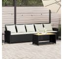 vidaXL Gartenlounge-Set 5-Sitzer Schwarz Poly Rattan mit Kissen Bild 1