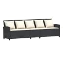 vidaXL Gartenlounge-Set 5-Sitzer Schwarz Poly Rattan mit Kissen Bild 2