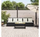 vidaXL Gartenlounge-Set 5-Sitzer Schwarz Poly Rattan mit Kissen Bild 3