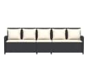 vidaXL Gartenlounge-Set 5-Sitzer Schwarz Poly Rattan mit Kissen Bild 4