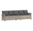 vidaXL Gartenlounge-Set 5-Sitzer Hellgrau Poly Rattan mit Kissen Bild 2