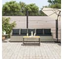 vidaXL Gartenlounge-Set 5-Sitzer Hellgrau Poly Rattan mit Kissen Bild 3