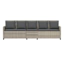 vidaXL Gartenlounge-Set 5-Sitzer Hellgrau Poly Rattan mit Kissen Bild 4
