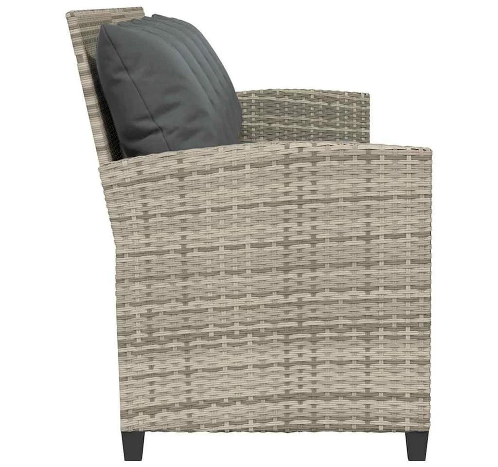 vidaXL Gartenlounge-Set 5-Sitzer Hellgrau Poly Rattan mit Kissen - Bild 5