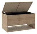 vidaXL Gartenbox Beige Poly Rattan mit Stahlgestell Bild 3