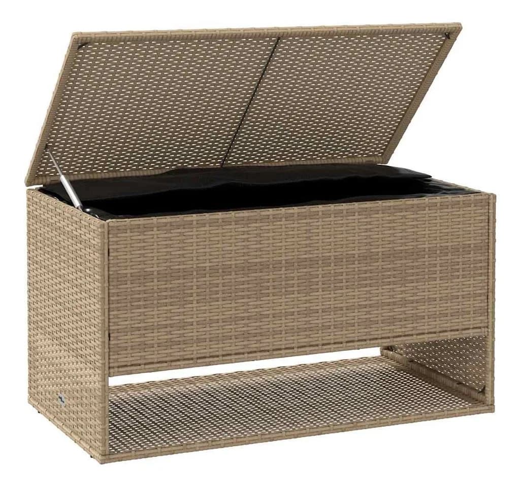 vidaXL Gartenbox Beige Poly Rattan mit Stahlgestell - Bild 3