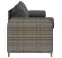 vidaXL Loungesofa 3-Sitzer Grau Poly Rattan mit Kissen Bild 5