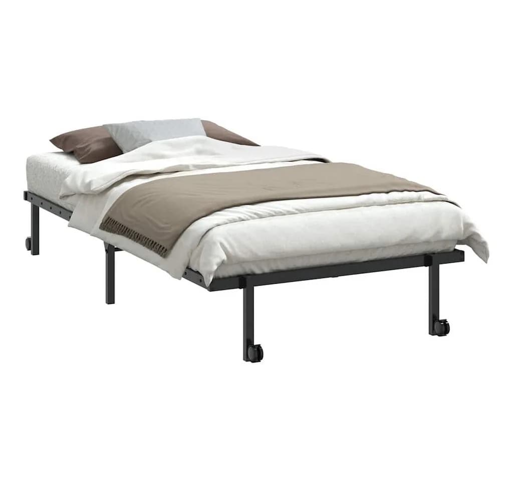 vidaXL Klappbares Bettgestell aus Stahl Schwarz 100x200 cm - Bild 2