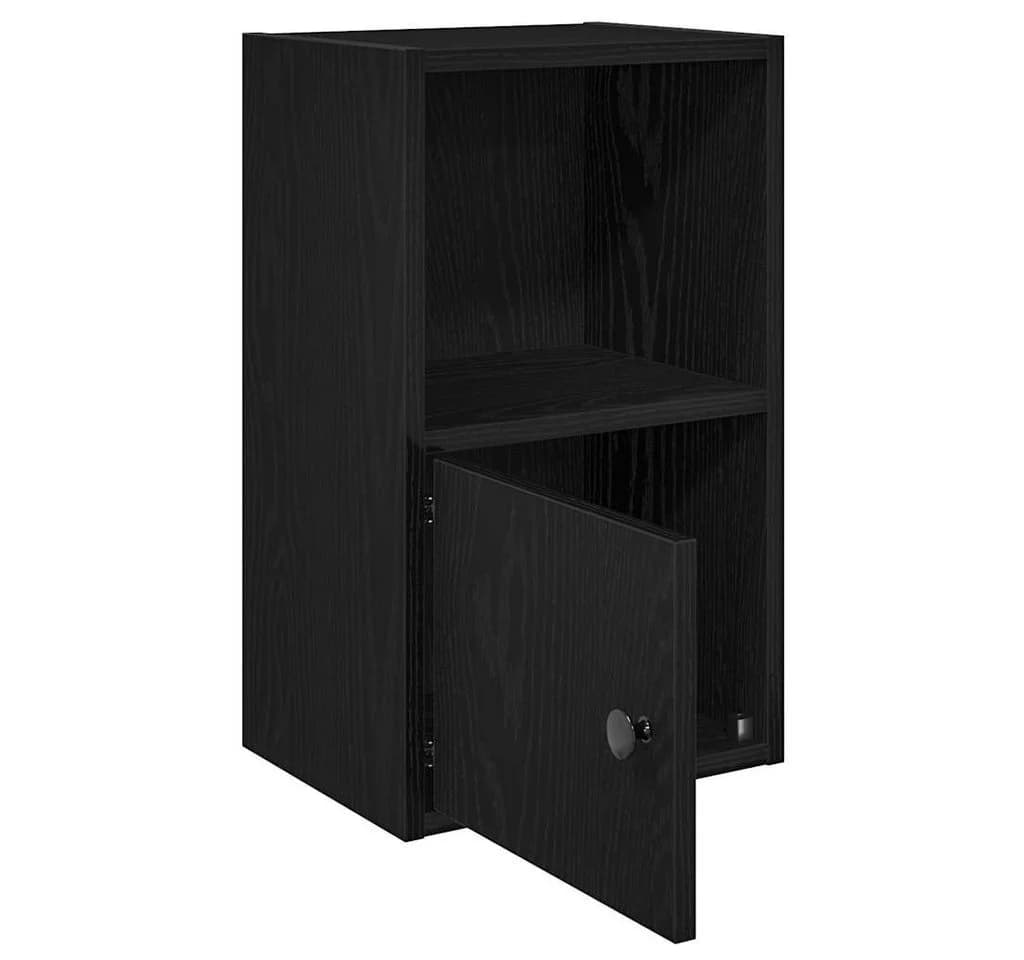 vidaXL Bücherregal Schwarz Eichen-Optik Holzwerkstoff mit Tür - Bild 4