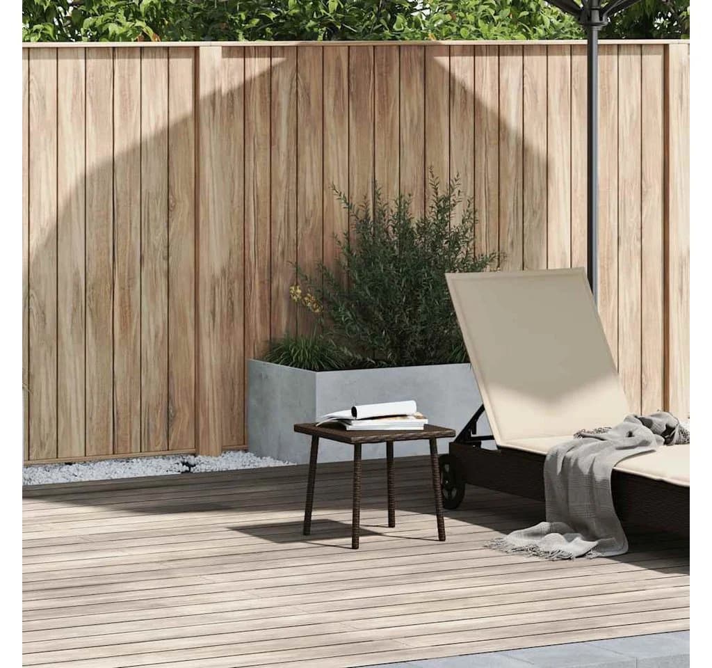 vidaXL Garten-Couchtisch Rechteckig Braun PE-Rattan