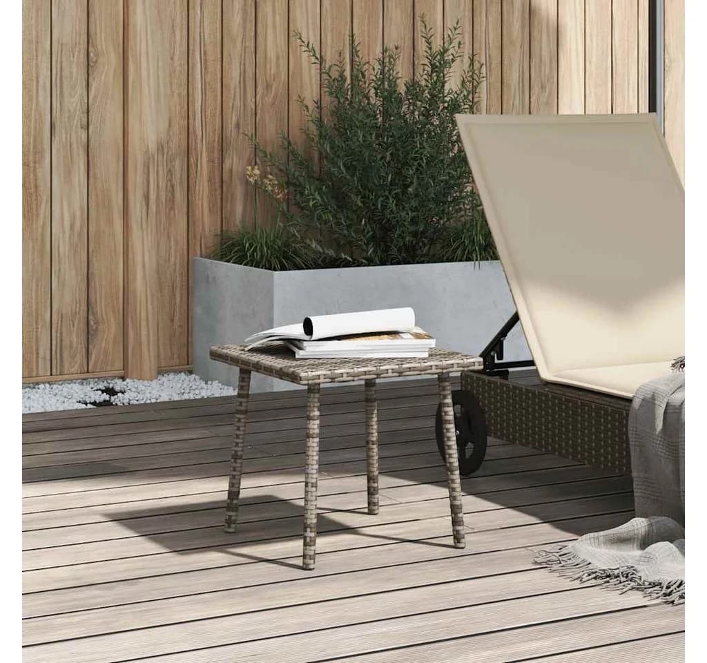 vidaXL Garten-Couchtisch Grau Poly Rattan - Bild 3