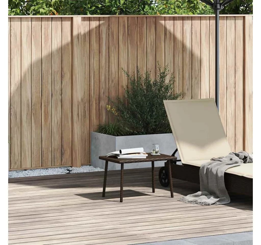 vidaXL Garten-Couchtisch Braun Poly Rattan - Bild 3