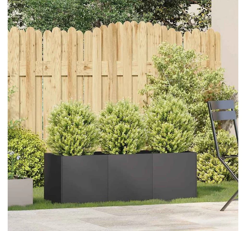 vidaXL Pflanzkübel Schwarz 120x40x40 cm Kaltgewalzter Stahl - Bild 3