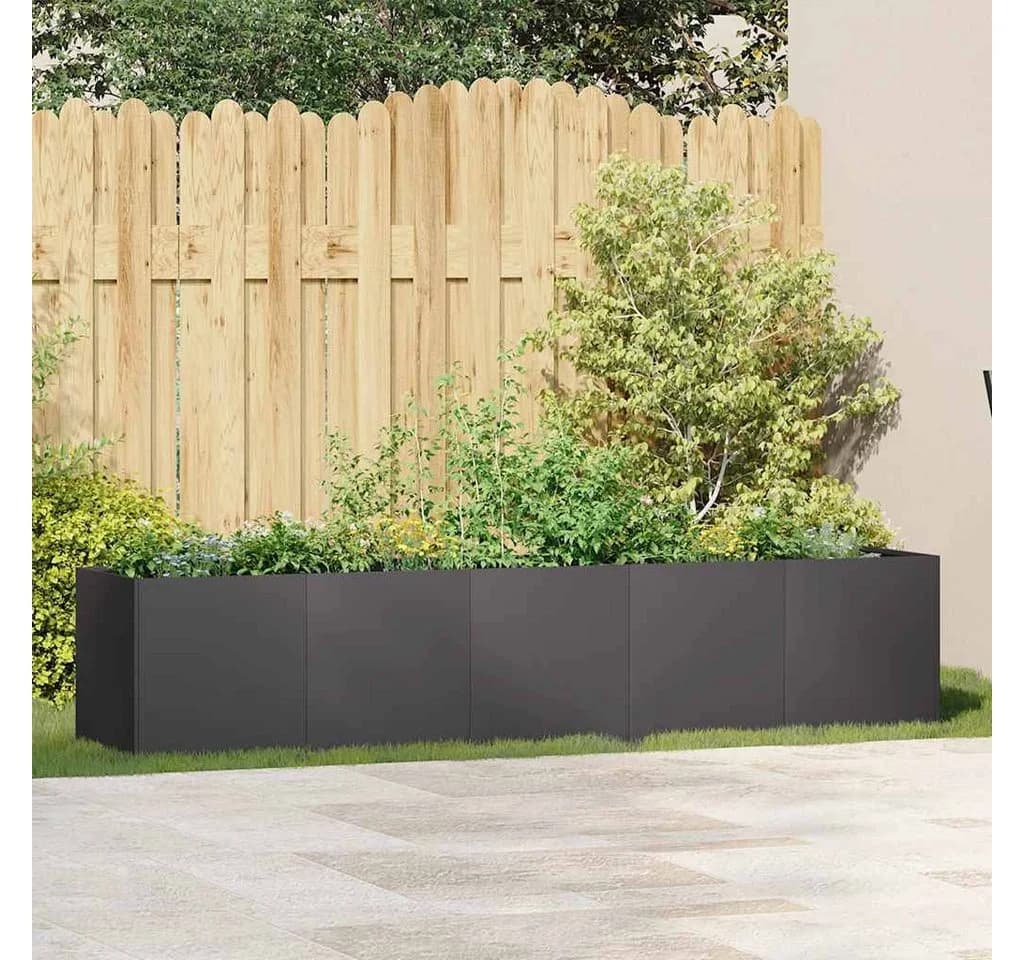 vidaXL Pflanzkübel Schwarz 200x40x40 cm Kaltgewalzter Stahl - Bild 3