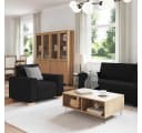 vidaXL 3-teiliges Sofa-Set Schwarz Leinenmischgewebe Bild 3