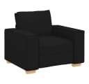 vidaXL 3-teiliges Sofa-Set Schwarz Leinenmischgewebe Bild 4