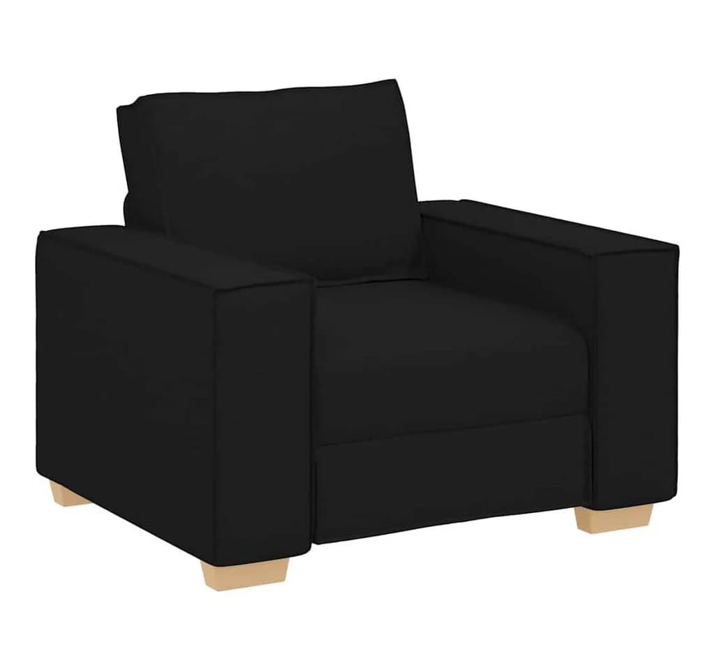 vidaXL 3-teiliges Sofa-Set Schwarz Leinenmischgewebe - Bild 4