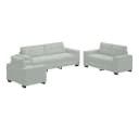 vidaXL Sofa-Set 3-teilig Hellgrau Samt Modern Bild 2