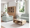 vidaXL Sofa-Set 3-teilig Hellgrau Samt Modern Bild 3