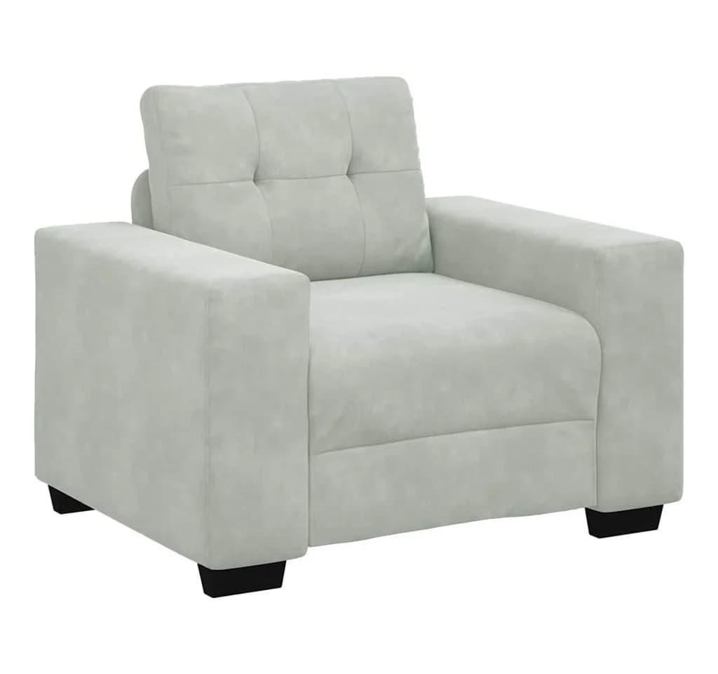 vidaXL Sofa-Set 3-teilig Hellgrau Samt Modern - Bild 4