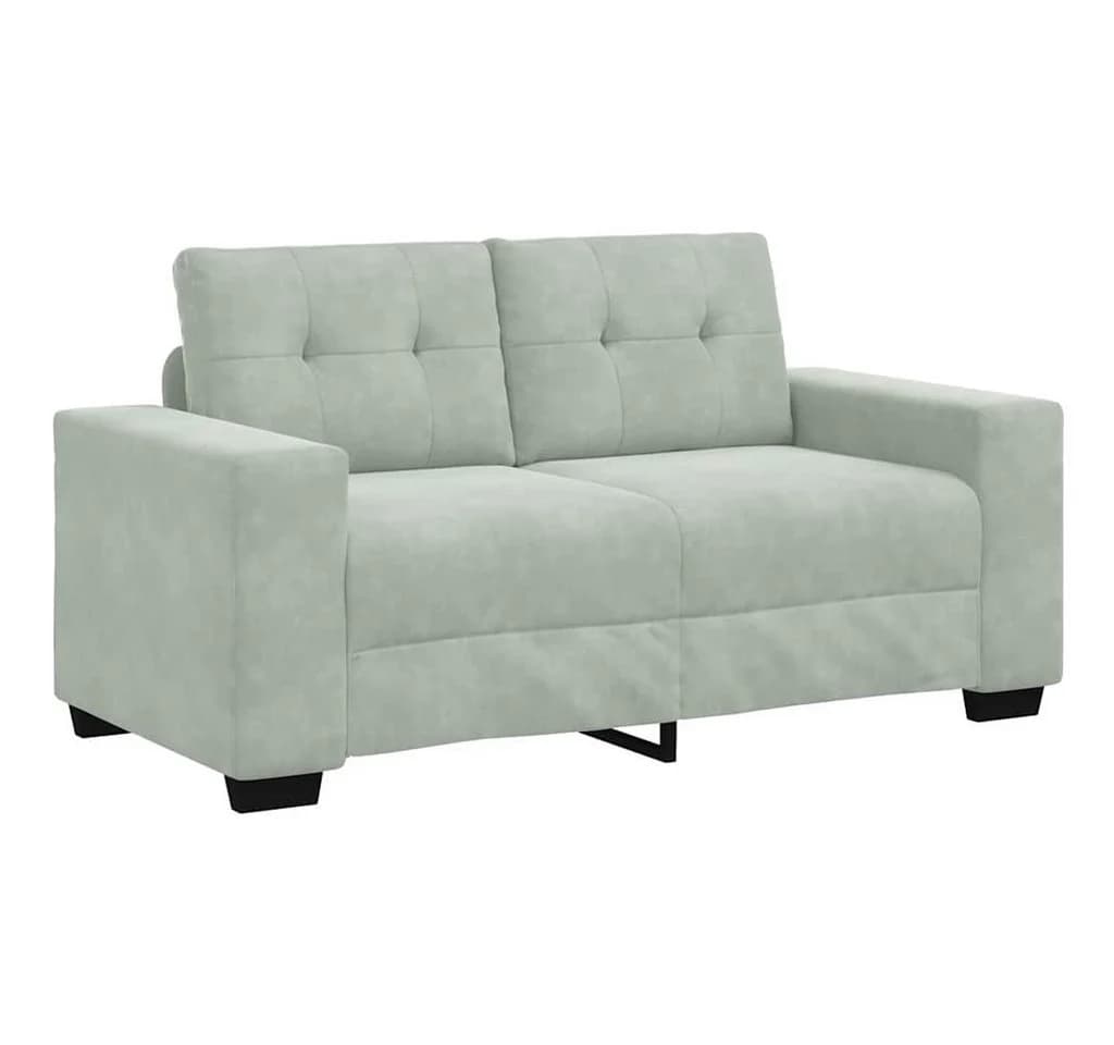 vidaXL Sofa-Set 3-teilig Hellgrau Samt Modern - Bild 5