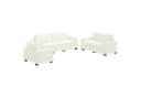 vidaXL Sofa-Set 3-teilig Creme Samt Modern Bild 2