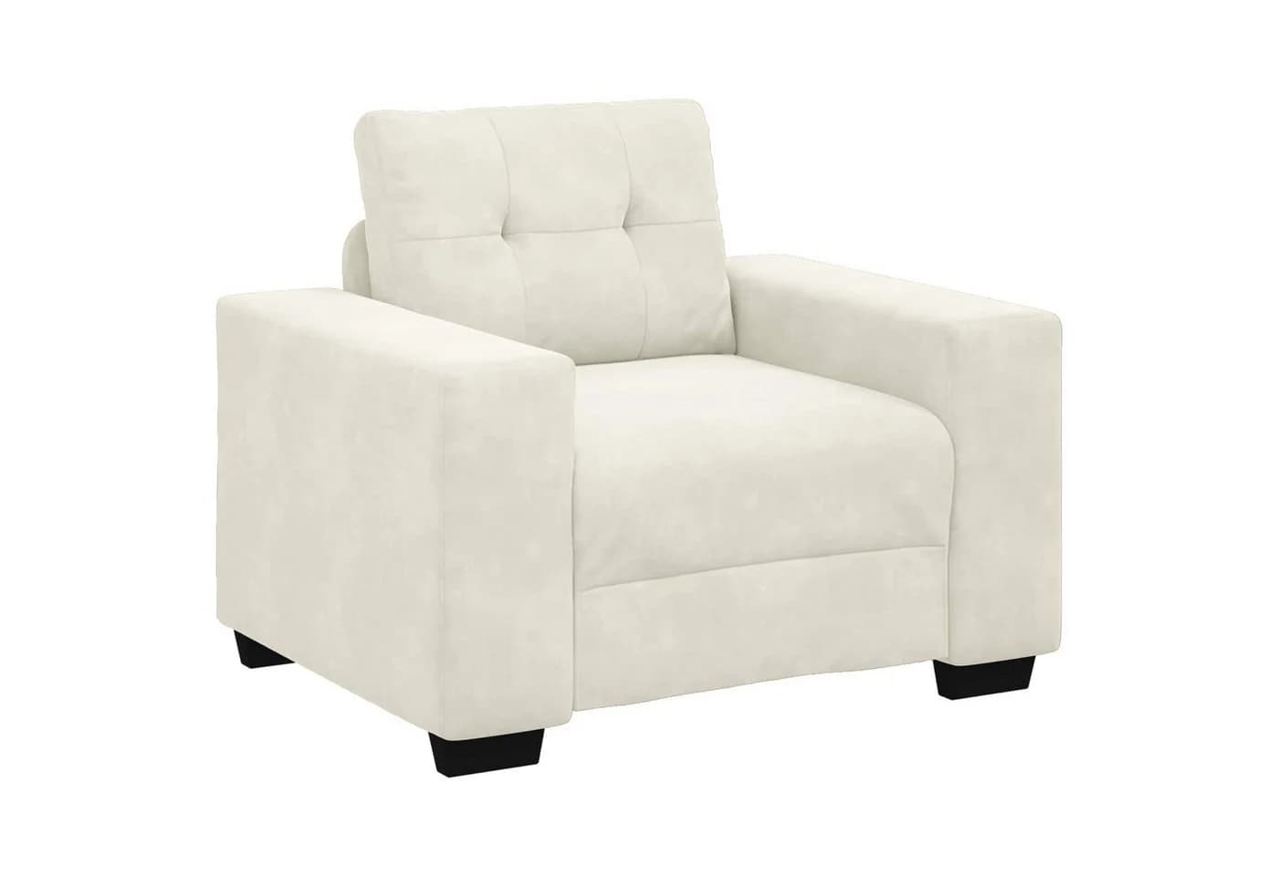 vidaXL Sofa-Set 3-teilig Creme Samt Modern - Bild 4