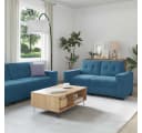 vidaXL Sofa-Set 3-tlg. Blau Samt mit Metallgestell Bild 1