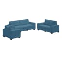 vidaXL Sofa-Set 3-tlg. Blau Samt mit Metallgestell Bild 2