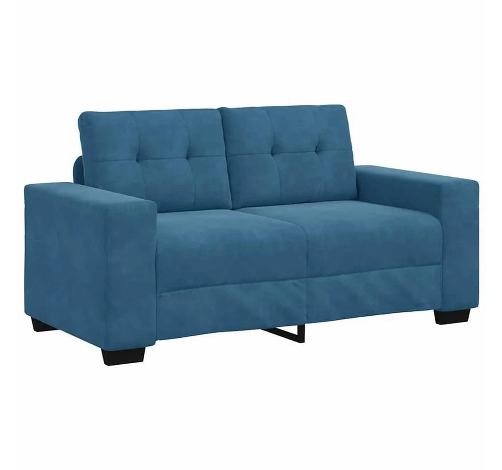 vidaXL Sofa-Set 3-tlg. Blau Samt mit Metallgestell - Bild 5