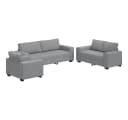 vidaXL Sofa 3-tlg. Sofagarnitur Hellgrau Stoff Bild 2
