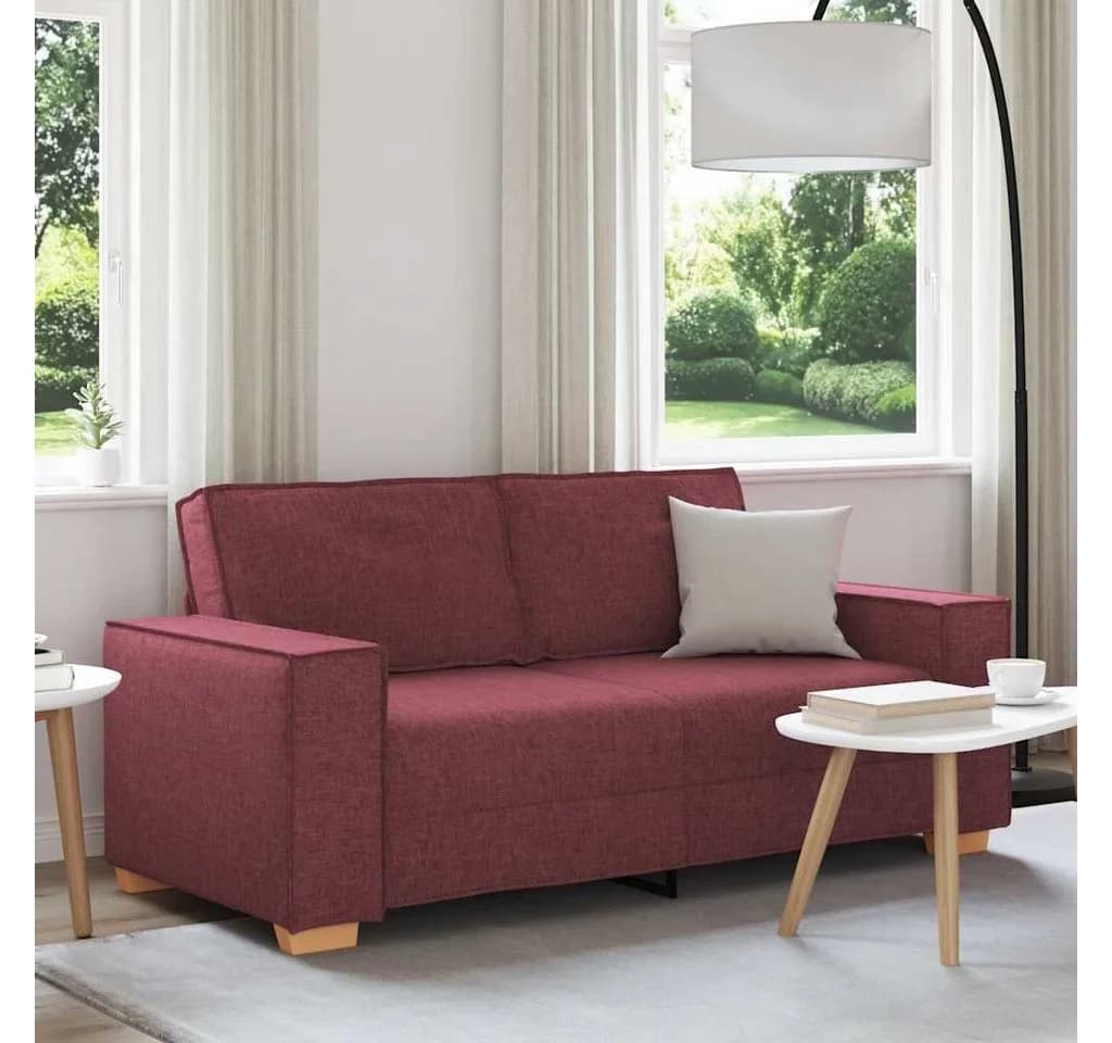 vidaXL 2-Sitzer Sofa Weinrot Stoff 140 cm