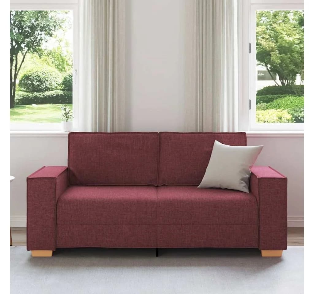 vidaXL 2-Sitzer Sofa Weinrot Stoff 140 cm - Bild 3