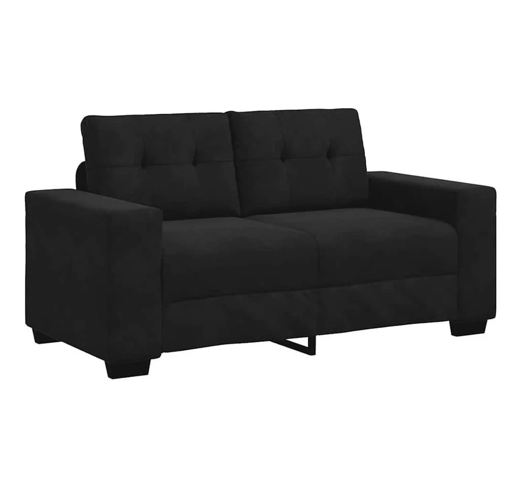 vidaXL Zweisitzer-Sofa Schwarz Samt Modernes Design - Bild 2