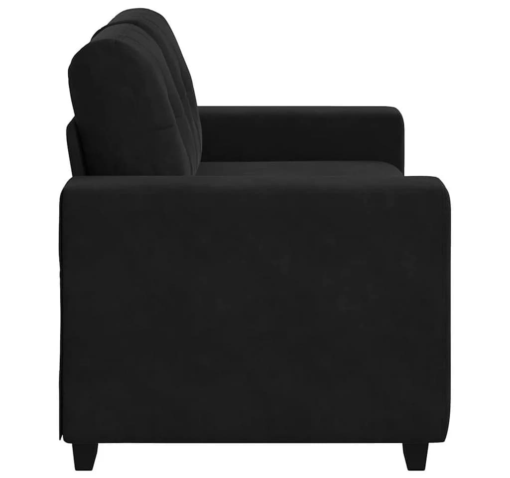 vidaXL Zweisitzer-Sofa Schwarz Samt Modernes Design - Bild 5