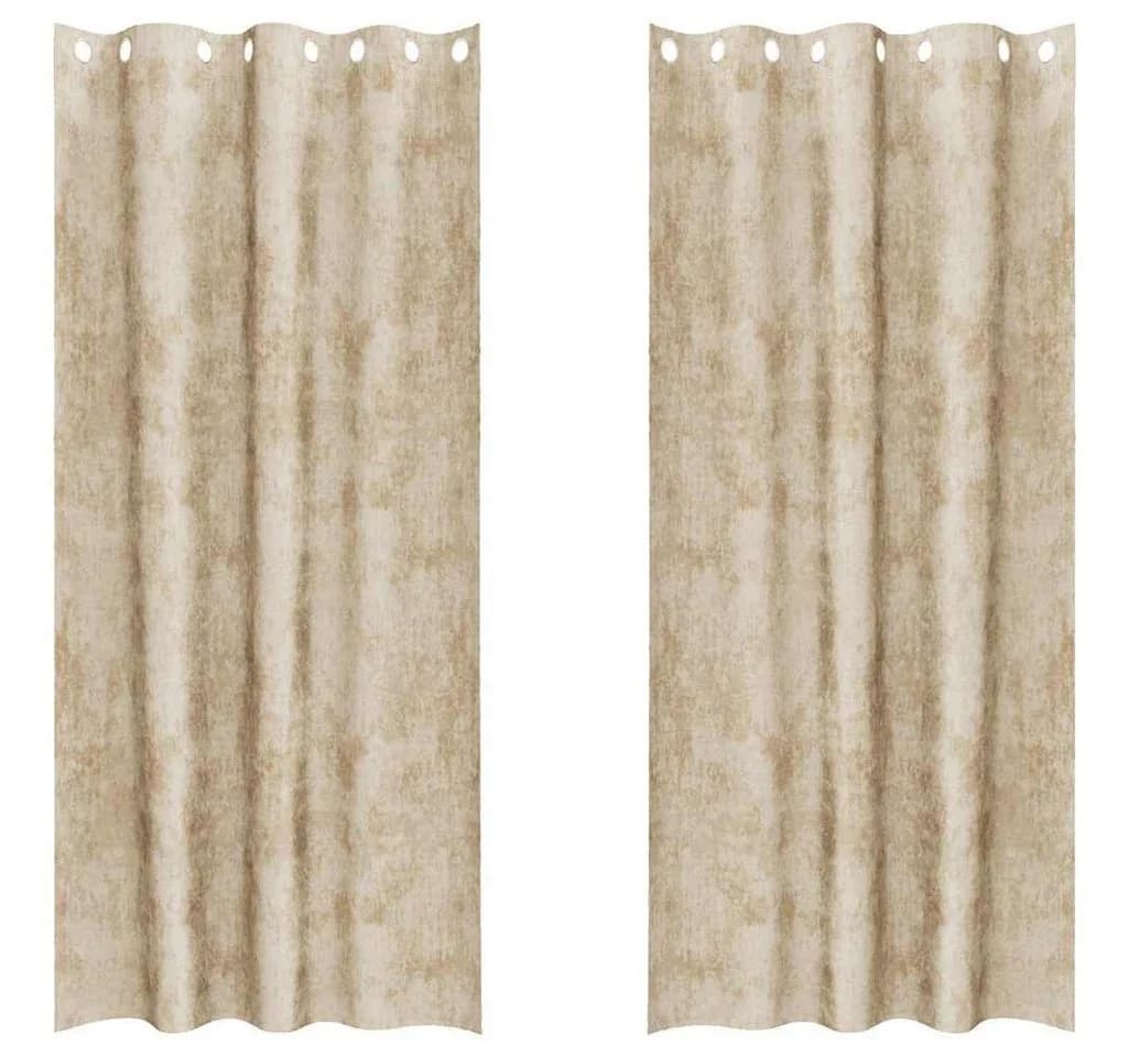 vidaXL Samtvorhänge Set 2 St. Creme 260x140 cm Verdunkelung - Bild 2