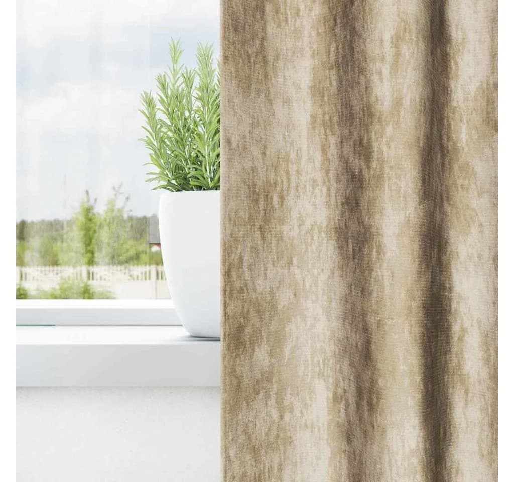 vidaXL Samtvorhänge Set 2 St. Creme 260x140 cm Verdunkelung - Bild 3