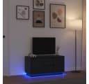 vidaXL TV-Schrank mit LED-Beleuchtung Schwarz Eichen-Optik Bild 1