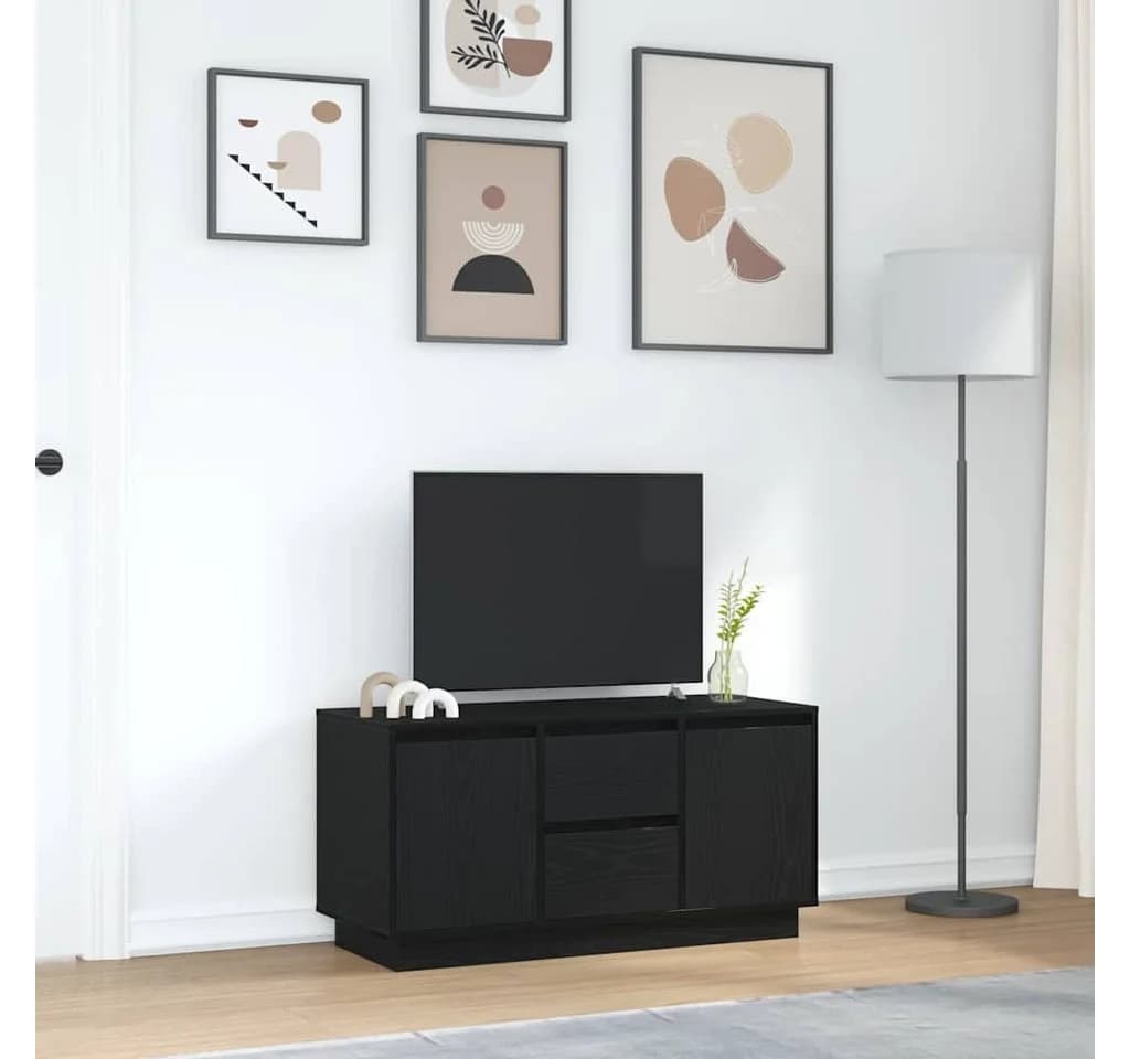 vidaXL TV-Schrank mit LED-Beleuchtung Schwarz Eichen-Optik - Bild 3
