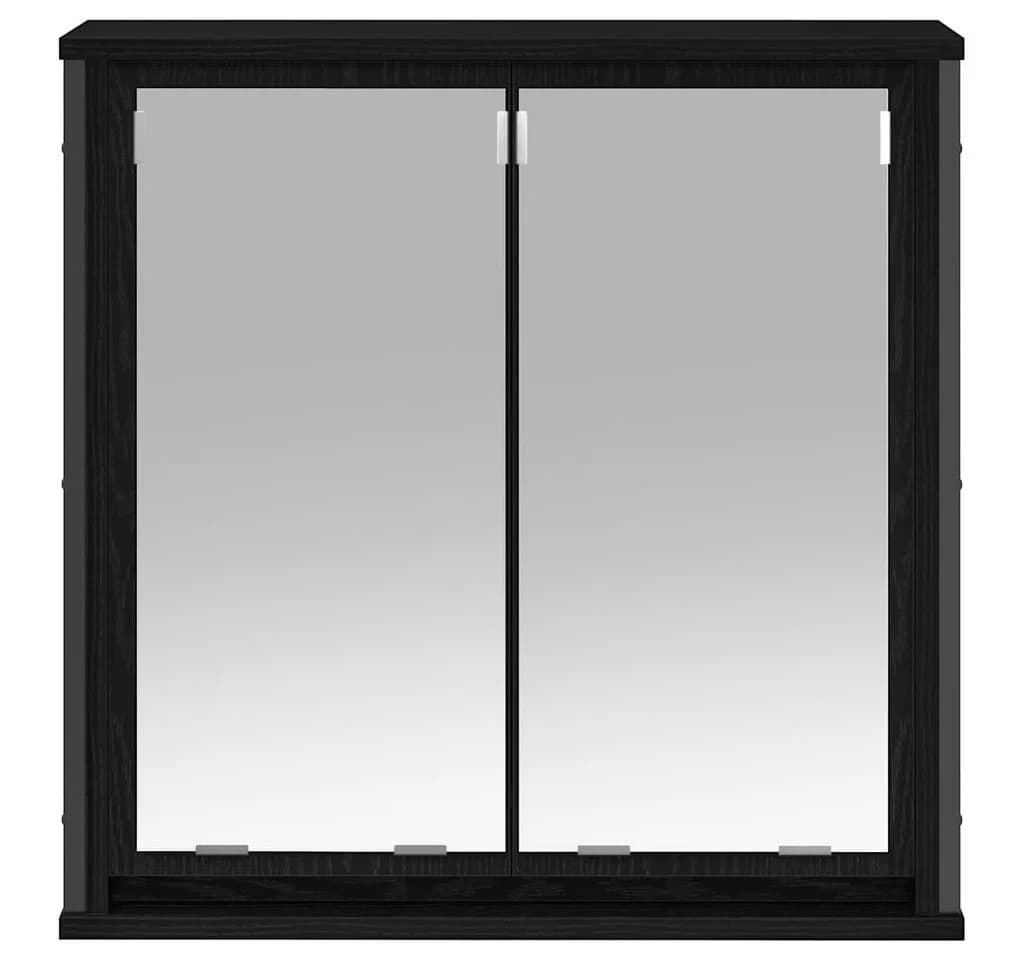 vidaXL Badezimmerspiegelschrank Schwarz Eichen-Optik mit Spiegel - Bild 5