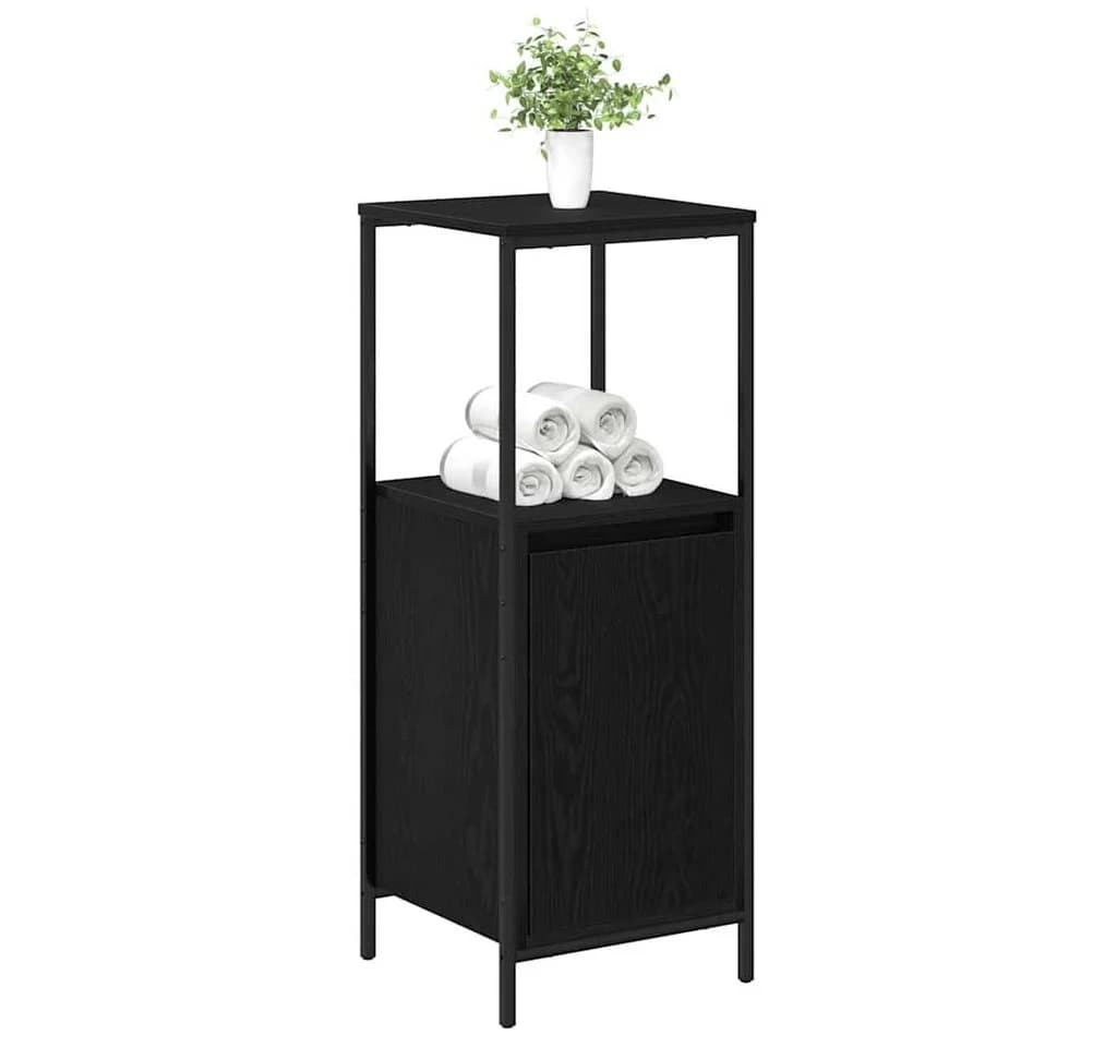 vidaXL Badezimmerspiegelschrank Schwarz Eichen-Optik mit Regalen - Bild 4