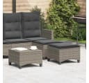 vidaXL Gartenhocker 2er-Set Grau mit Kissen Poly Rattan Bild 1