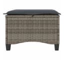 vidaXL Gartenhocker 2er-Set Grau mit Kissen Poly Rattan Bild 5