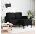 vidaXL 2-Sitzer-Sofa mit Chaiselongue L-förmig Schwarz Kunstleder Bild 1