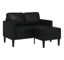 vidaXL 2-Sitzer-Sofa mit Chaiselongue L-förmig Schwarz Kunstleder Bild 2