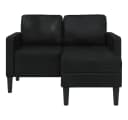 vidaXL 2-Sitzer-Sofa mit Chaiselongue L-förmig Schwarz Kunstleder Bild 3