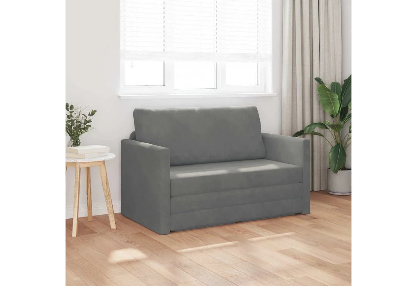 vidaXL Schlafsofa Dunkelgrau Samt Umwandelbar - Bild 3