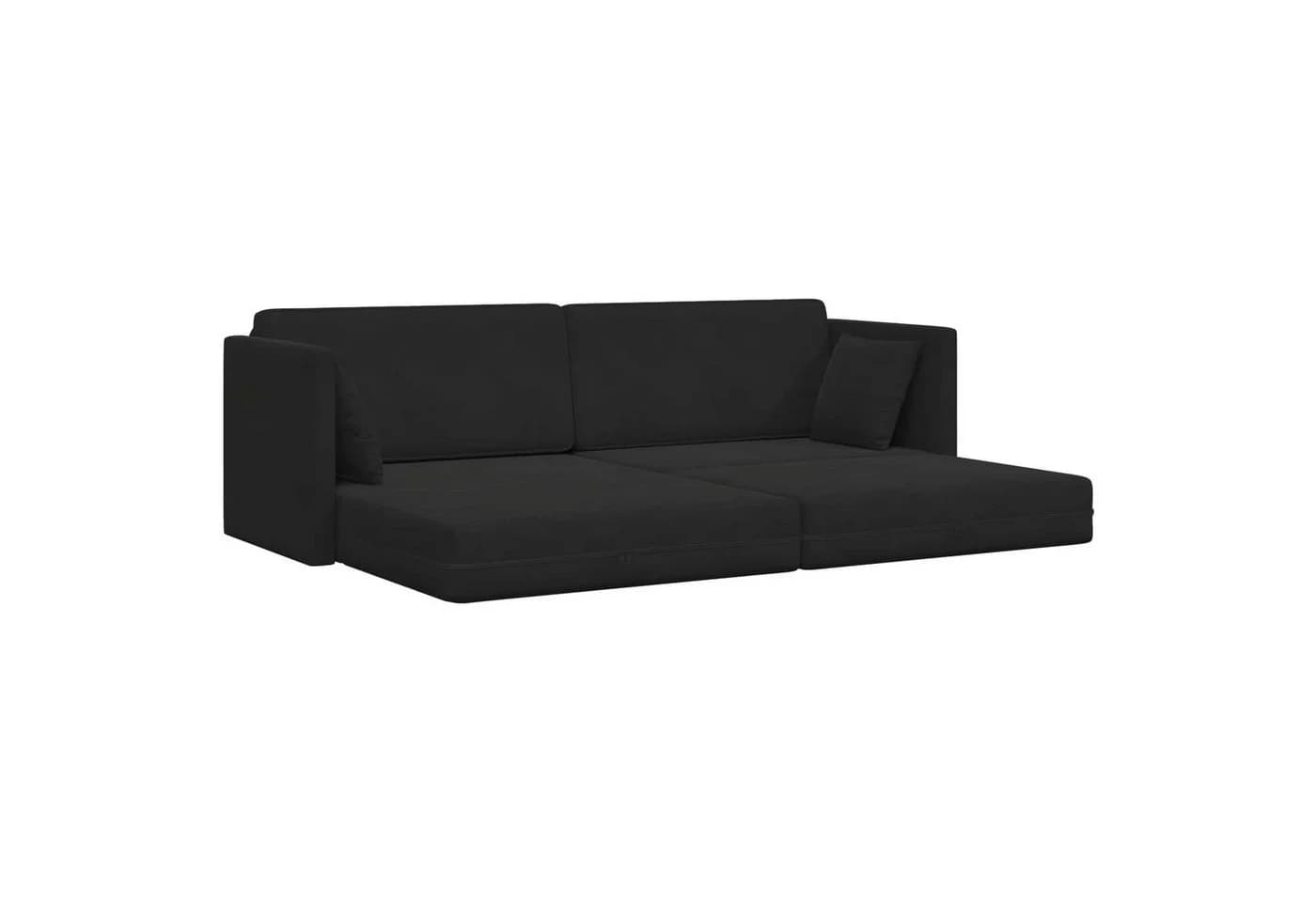 vidaXL Boden-Sofa-Bett Schwarz Samt Umwandelbar - Bild 4