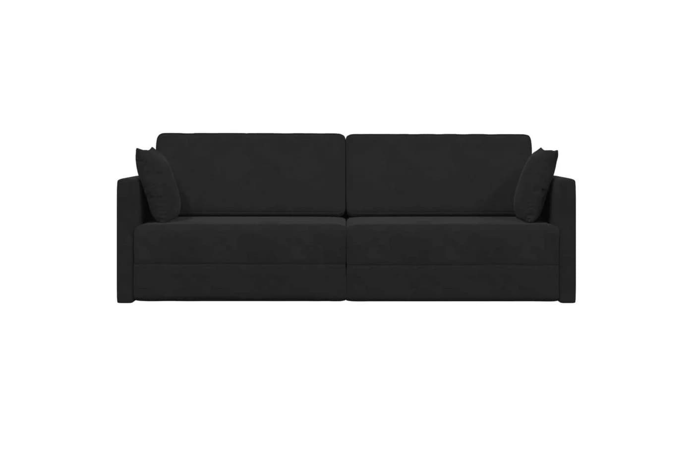 vidaXL Boden-Sofa-Bett Schwarz Samt Umwandelbar - Bild 5